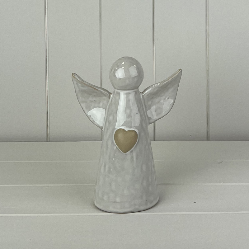 Two Toned Ceramic Angel Ornament detail page